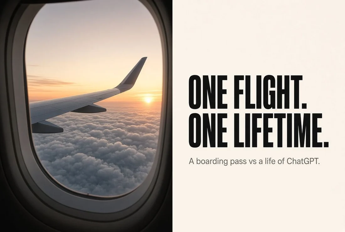 One flight uses more energy than a lifetime of ChatGPT.